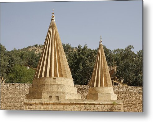 Angel Metal Print featuring the photograph Yazidi temple rooftop by Konstantin_Novakovic