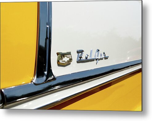 Chevy Bel Air Metal Print featuring the photograph Yellow Bel by Lens Art Photography By Larry Trager