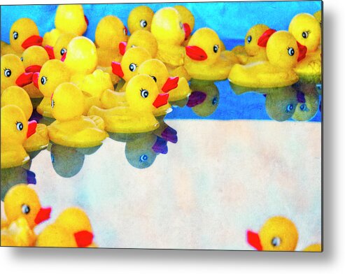 Yellow Duckies Metal Print featuring the photograph Yellow Duckies by Sandra Selle Rodriguez