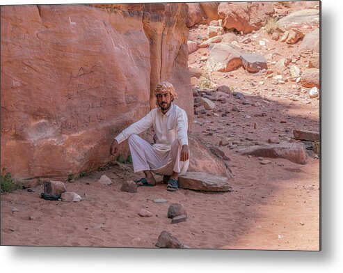 Young Bedouin Metal Print featuring the photograph Young Bedouin at Wadi Rum by Dubi Roman