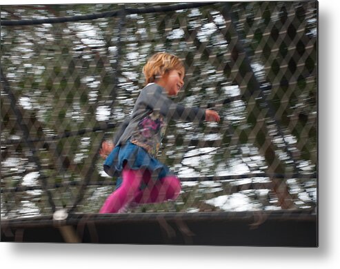 Treetop Metal Print featuring the photograph Young Girl Running by By Eve Livesey