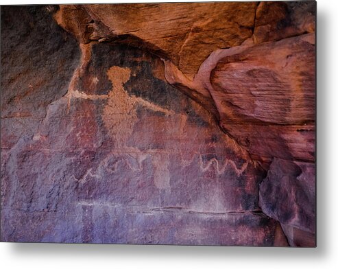 Zion National Park Metal Print featuring the photograph Zion Petroglyphs by Kyle Hanson