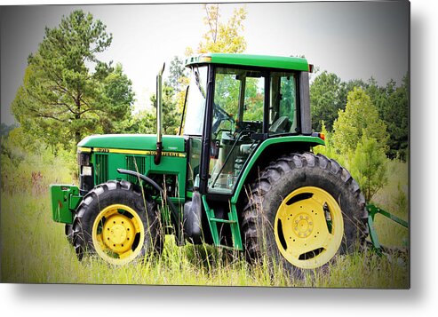 Tractor Metal Print featuring the photograph Deere Sighting by Cynthia Guinn