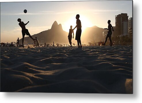 Horizontal Metal Print featuring the photograph Brazils Various Forms Of Soccer #1 by Mario Tama