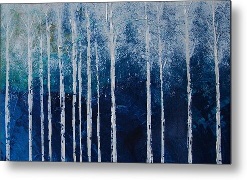 Snow Metal Print featuring the painting Shivver by Linda Bailey