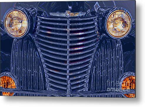 Cadillac Grille Metal Print featuring the digital art 1940 Cadillac Series 62 Coupe by GabeZ Art