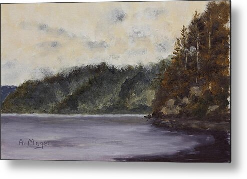 Painting Metal Print featuring the painting Alaskan Mist by Alan Mager
