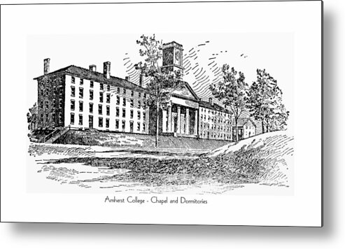 Amherst Metal Print featuring the digital art Amherst College - Chapel and Dormitories by John Madison