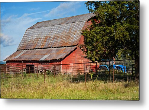 Red Metal Print featuring the photograph An Old Red Barn by Wayne Stabnaw