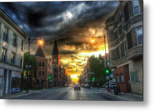 Chicago Metal Print featuring the photograph And the Sun Going Down by Nick Heap