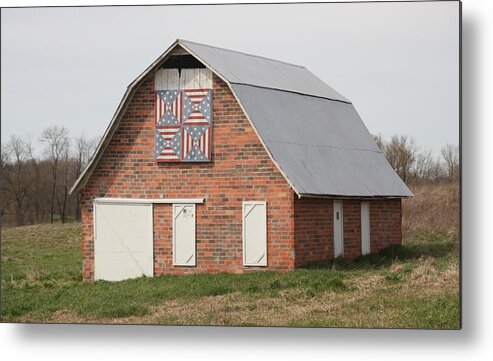 Red Metal Print featuring the photograph Fayette Barn by Kathryn Cornett