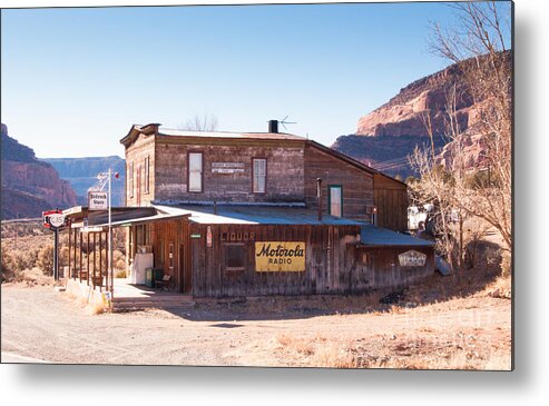 Bob And Nancy Kendrick Metal Print featuring the photograph Bedrock Store Side View by Bob and Nancy Kendrick