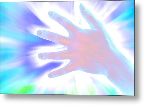 Hands Metal Print featuring the photograph Blue by Laura Pierre-Louis