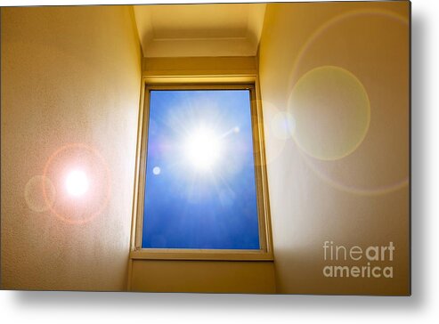 Away Metal Print featuring the photograph Blue Sky Window by THP Creative