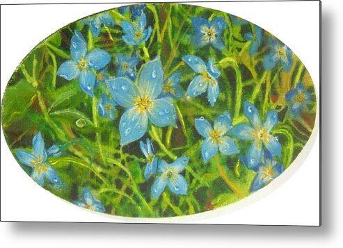 Bluet Metal Print featuring the painting Bluets of the Shenandoah by Nicole Angell