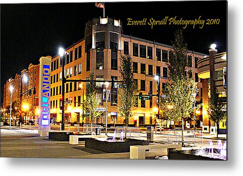 Everett Spruill Metal Print featuring the photograph Downtown Orlando at Amway Center by Everett Spruill