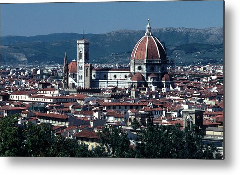  Basilica Of Saint Mary Of The Flower Is The Main Church Of Florence Metal Print featuring the photograph Duomo by Tom Wurl