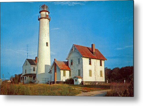 Delaware Metal Print featuring the photograph Fenwick Island Lighthouse 1950 by Skip Willits