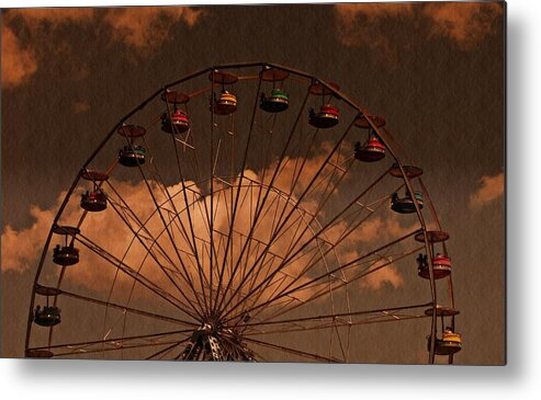 Ferris Wheel Metal Print featuring the photograph Ferris wheel At Twilight by David Dehner