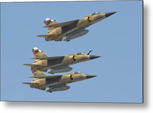 Horizontal Metal Print featuring the photograph Formation Of Royal Moroccan Air Force by Giovanni Colla