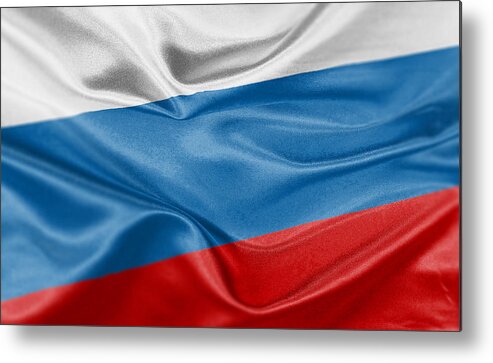 Democracy Metal Print featuring the drawing High resolution digital render of Russia flag by @ Mariano Sayno / husayno.com