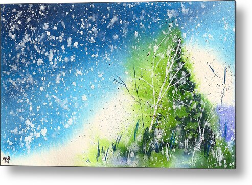 Solstice Metal Print featuring the painting Holiday Card 23 by Nelson Ruger
