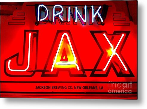 Jax Metal Print featuring the photograph JAX BEER of New Orleans by Saundra Myles