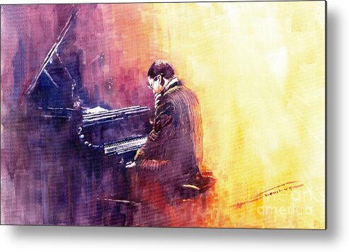 Jazz Metal Print featuring the painting Jazz Herbie Hancock by Yuriy Shevchuk