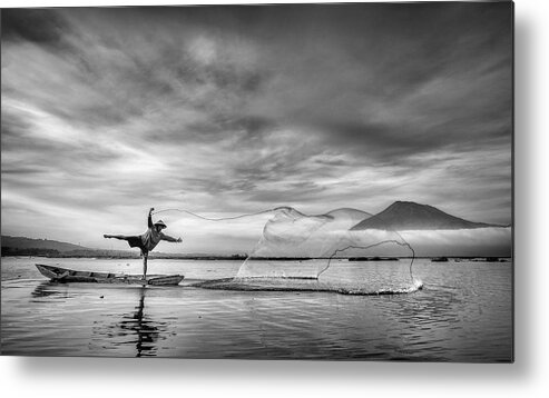 Fisherman Metal Print featuring the photograph Man Behind The Nets by Arief Siswandhono