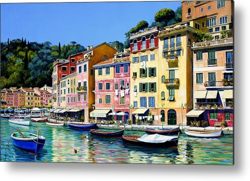 Portofino Metal Print featuring the painting Portofino Sunshine SOLD by Michael Swanson