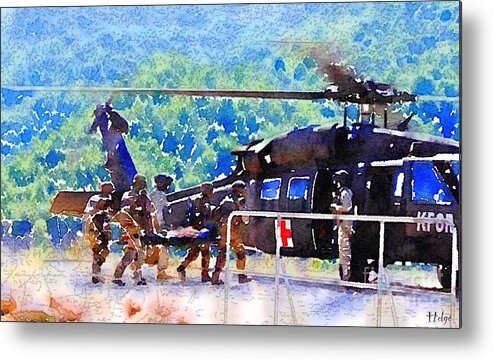 Medical Evacuation Metal Print featuring the painting Salvation by HELGE Art Gallery