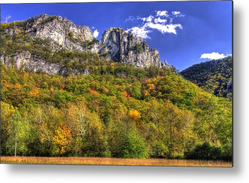 West Virginia Metal Print featuring the photograph Seneca Rocks - 1A Seneca Rocks National Recreation Area WV Autumn Mid-Afternoon by Michael Mazaika