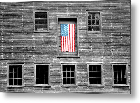 American Flag Metal Print featuring the photograph Stand Out by Cathy Kovarik