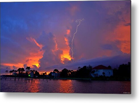 Sunset Metal Print featuring the photograph Strike Up the Middle at Sunset by Jeff at JSJ Photography