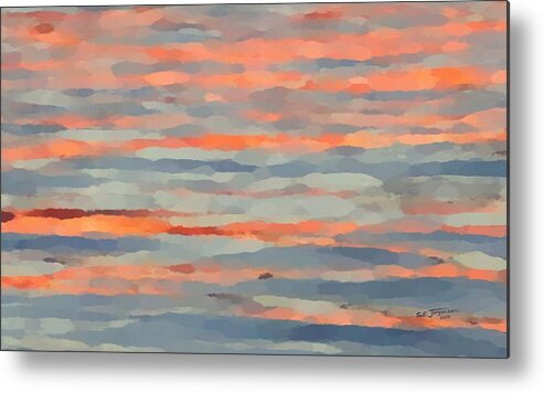 Hawaiian Sunset Metal Print featuring the painting Sunset Reflections Panel One by Stephen Jorgensen