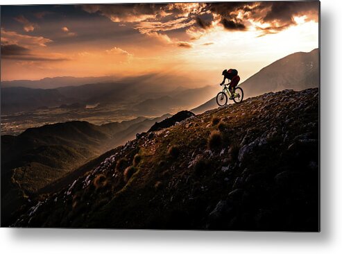 Action Metal Print featuring the photograph Sunset Ride by Sandi Bertoncelj