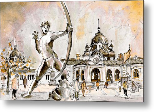 Travel Metal Print featuring the painting The Archer From Budapest by Miki De Goodaboom