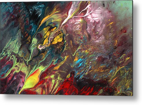 Abstract Metal Print featuring the painting The Secrets of Nature by Miki De Goodaboom