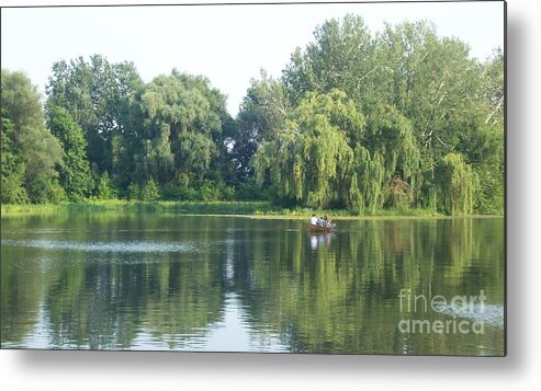  Metal Print featuring the photograph Trees in Lake by Nora Boghossian