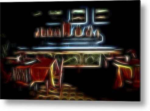 Warm Reds Metal Print featuring the digital art Tropical Dining Room 1 by William Horden