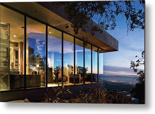 No People Metal Print featuring the photograph View Of Luxurious Resort At Dusk by Scott Frances