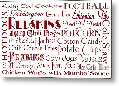 Andee Design Football Metal Print featuring the digital art Washington Redskins Game Day Food 1 by Andee Design