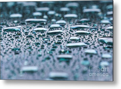 Water Drops Metal Print featuring the photograph Water Drops by Mina Isaac