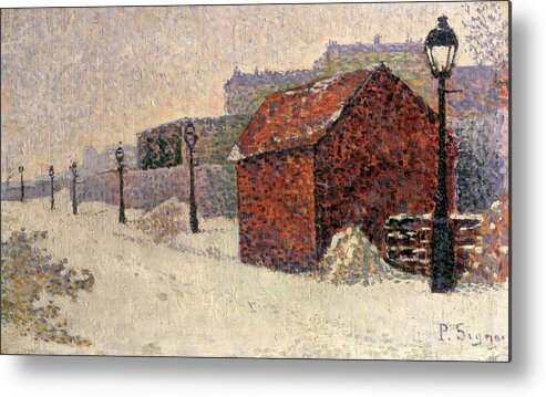 Snow Metal Print featuring the painting Snow Butte Montmartre by Paul Signac