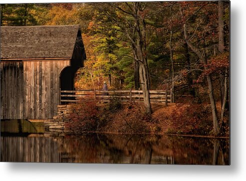 Covered Bridge Metal Print featuring the photograph The Walk Home by Robin-Lee Vieira