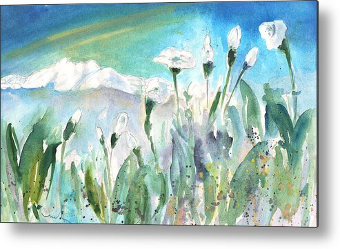 Travel Art Metal Print featuring the painting White Beauties in Crete by Miki De Goodaboom