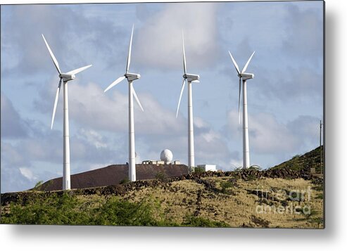 Wind Generator Metal Print featuring the photograph Wind Turbines At The Ascension by Stocktrek Images