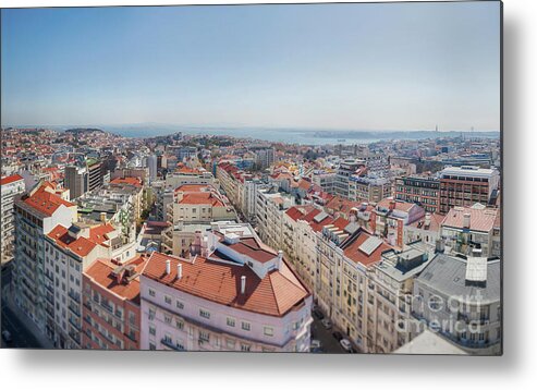 Portugal Metal Print featuring the photograph Lisbon's city panorama #3 by Ariadna De Raadt