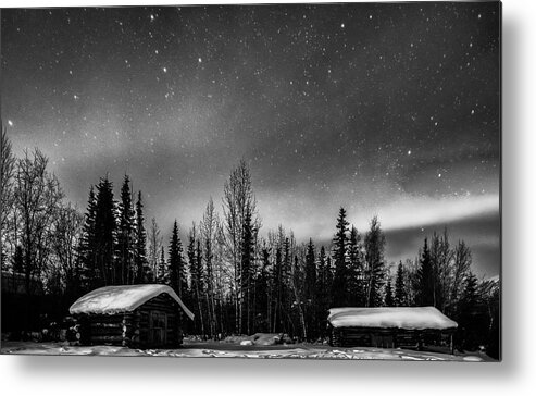 Alaska Metal Print featuring the photograph Moonlight and Aurora by John Roach