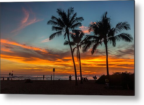 Hawaii Metal Print featuring the photograph Poipu Beach Sunset - Kauai HI #1 by Donnie Whitaker